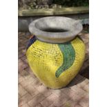 Mosaic multicoloured pot.