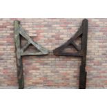 Pair of wooden wall brackets.