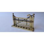 Brass pipe rack.