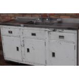 Kitchen steel sink unit.