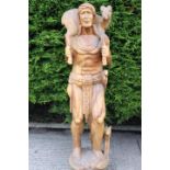 Carved wooden Indian Tobacco advertising figure.