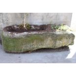 19th C. sandstone double trough.