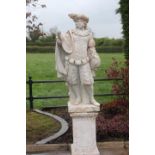 Stone figure of an Elizabethan Gentleman.