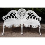 Decorative aluminium two seater garden bench.