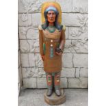 Carved wooden Indian Tobacco advertising figure.