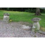 Pair of 19th C. sandstone staddlestone.