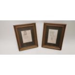 Two gilt framed artist sketches.