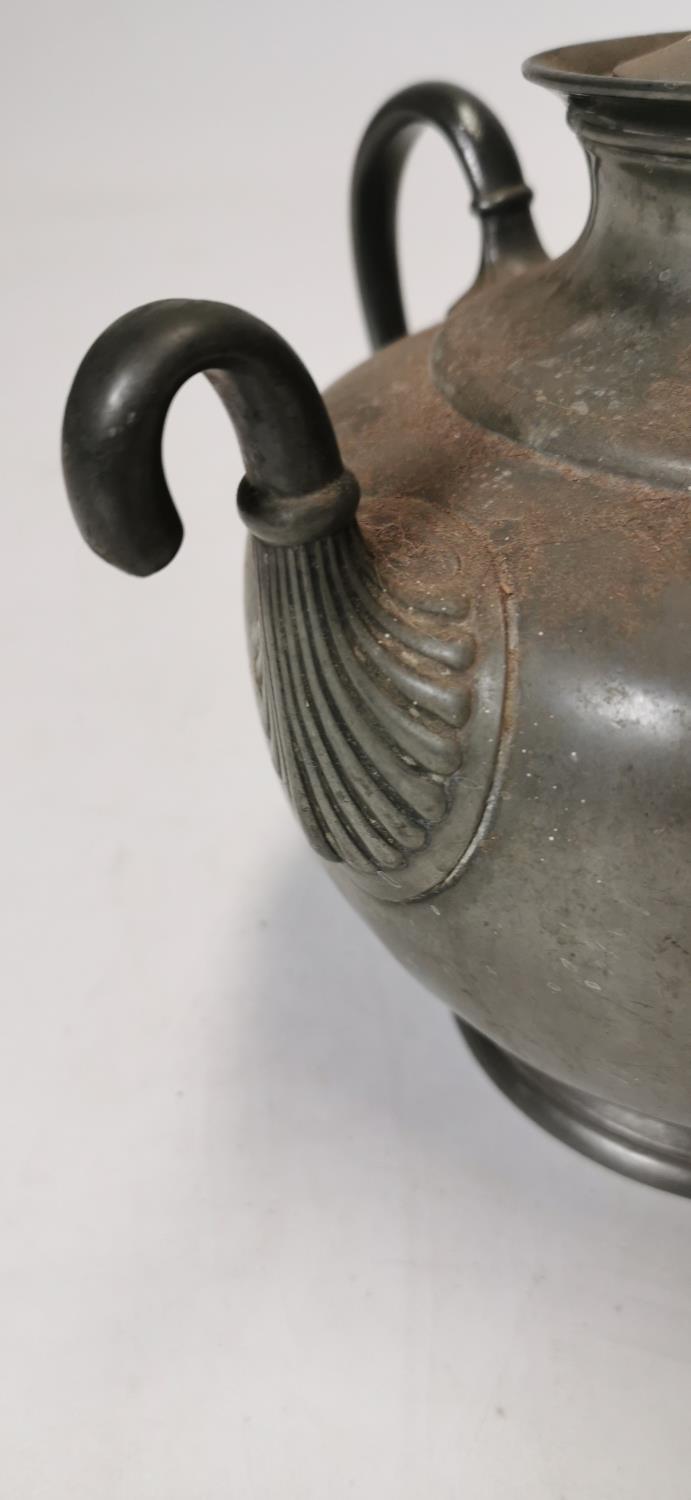 19th C. pewter Royles Patent Self Pouring Teapot. - Image 2 of 3
