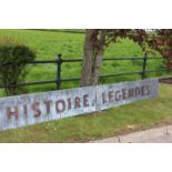 Histoire & Legends two piece advertising sign.