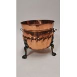 Edwardian copper and brass coal bucket.