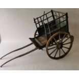 19th C. hand painted wooden dog cart.