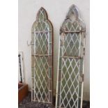 Pair of 19th C. cast iron Gothic windows.