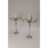 Pair of silver plated candelabra.