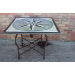 Garden table with marble top.