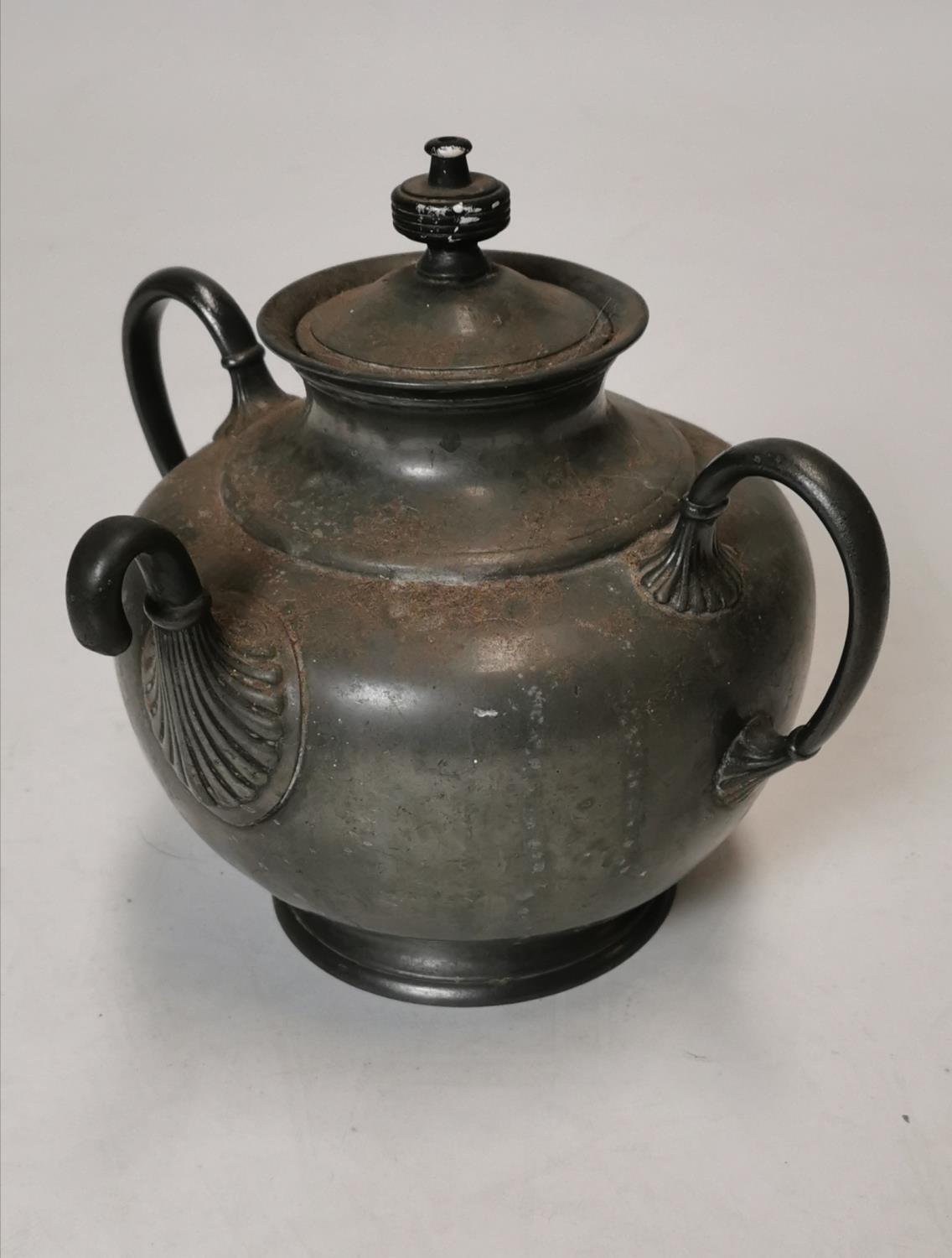 19th C. pewter Royles Patent Self Pouring Teapot.