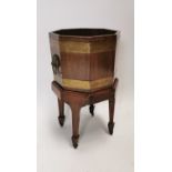 19th C. mahogany brass bound wine cooler.