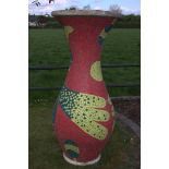 Large stone mosaic vase.