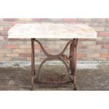 Cast iron Howe sewing machine table.