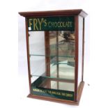Fry's Chocolate mahogany and glazed advertising cabinet.