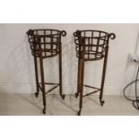 Pair of wrought iron planters.