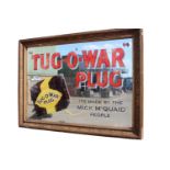 Tug-O-War Plug advertising mirror. {67 cm H x 94 cm W }.