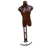 Unusual wooden and metal mannequin .