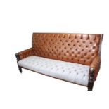 Good quality 19th C. mahogany leather backed sofa .