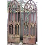 Pair of 19th C. cast iron Gothic windows.