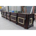 Mahogany bar front.