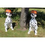 Pair of resin models of Dalmatians.