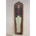 Hand painted wooden panel depicting a Sailor.