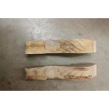 Pair of carved pine corbels.