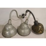 Lot of three metal swan neck wall light.