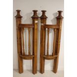 Pair of early 20th C. carved pitch pine hand rails.