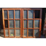 Pair of wooden glazed window frames.