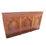 19th C. carved oak altar table.