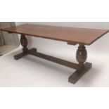 Good quality 18th C. oak refectory table with single stretcher.
