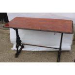 Decorative cast iron pub table.