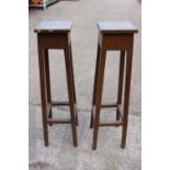 Pair of wooden plant stands.