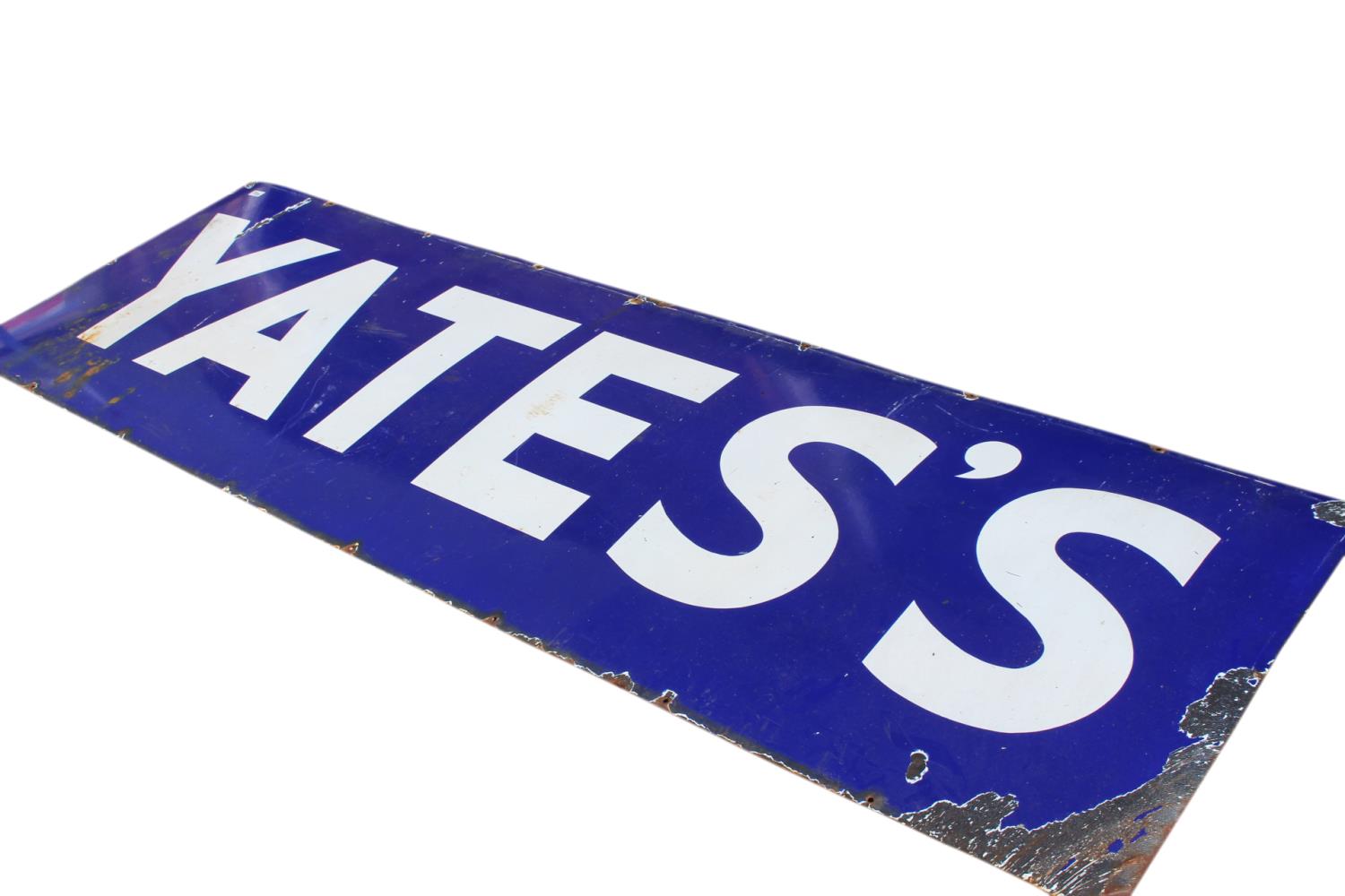 Yate's enamel advertising sign.