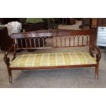 Good quality mahogany hall bench.