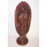 Good quality hand carved mahogany statue of Our Lady.
