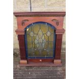 Mahogany leaded glass divider.