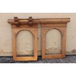 Two early 20th C. oak arched panels.