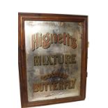 Rare early 20th C. Hignetts Mixture Golden Butterfly Tobacco advertising mirror.