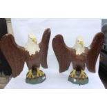 Pair of fibre glass models of Eagles.