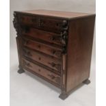 Good quality Edwardian carved walnut chest of drawers.