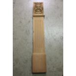 Carved mahogany column decorated with shells {100 cm H x 19 cm W x 6 cm D}