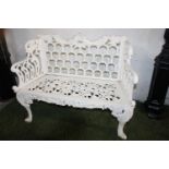 Cast iron two seater garden bench.