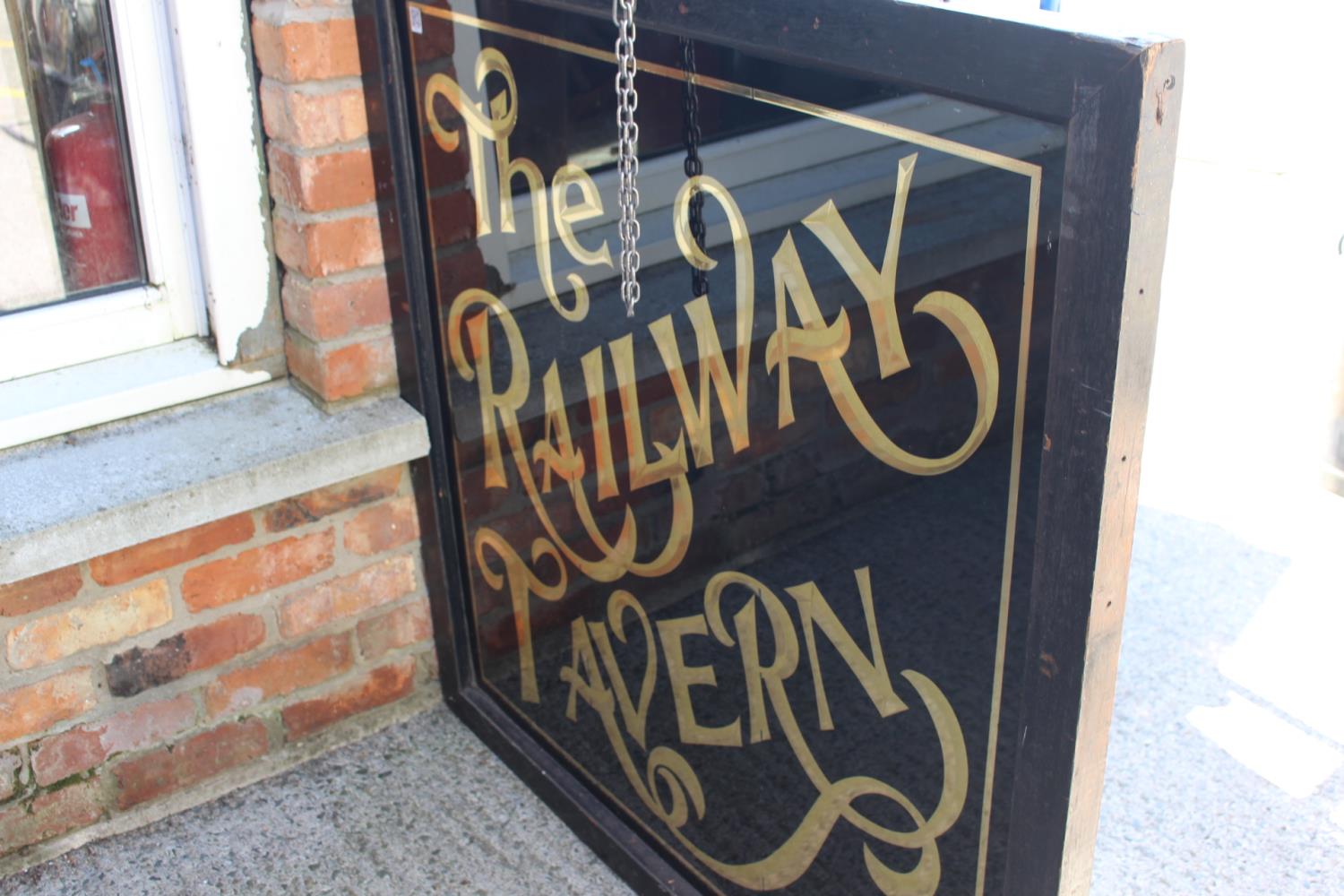 Double sided The Railway Tavern hanging advertising sign. - Image 2 of 2